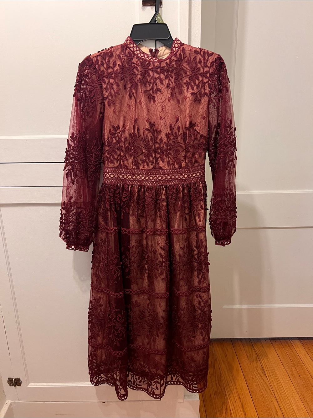 Ivy City Co Sicily Dress In Wine Red